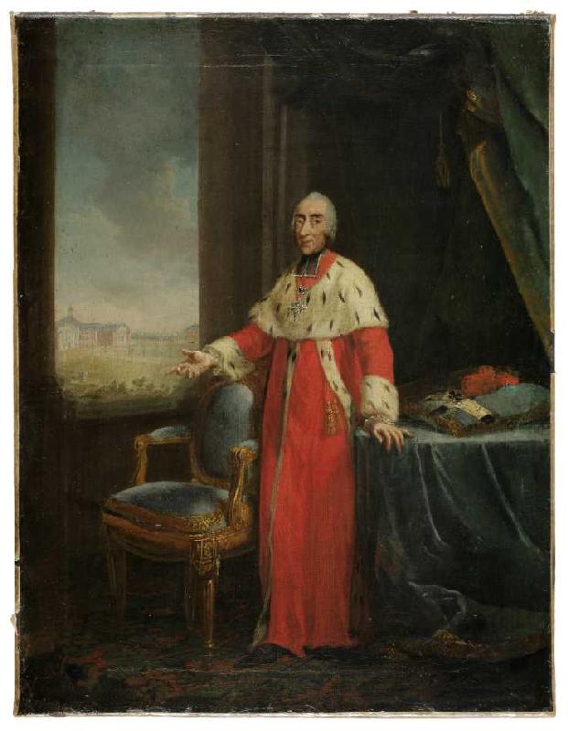 Bildnis des Kölner Kurfürsten Maximilian Friedrich von Königseck-Rothenfels als Bauherr des Schlosse from Joh. Heinrich Wilhelm Tischbein