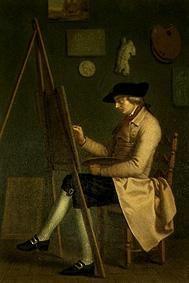 Self-portrait at the easel.