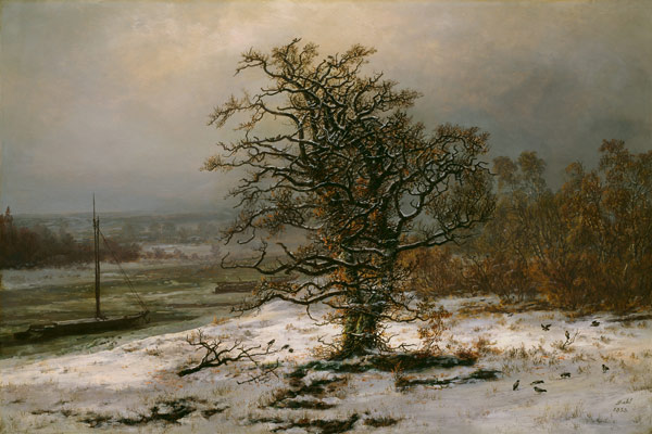 Oak Tree by the Elbe in Winter from Johan Christian Clausen Dahl
