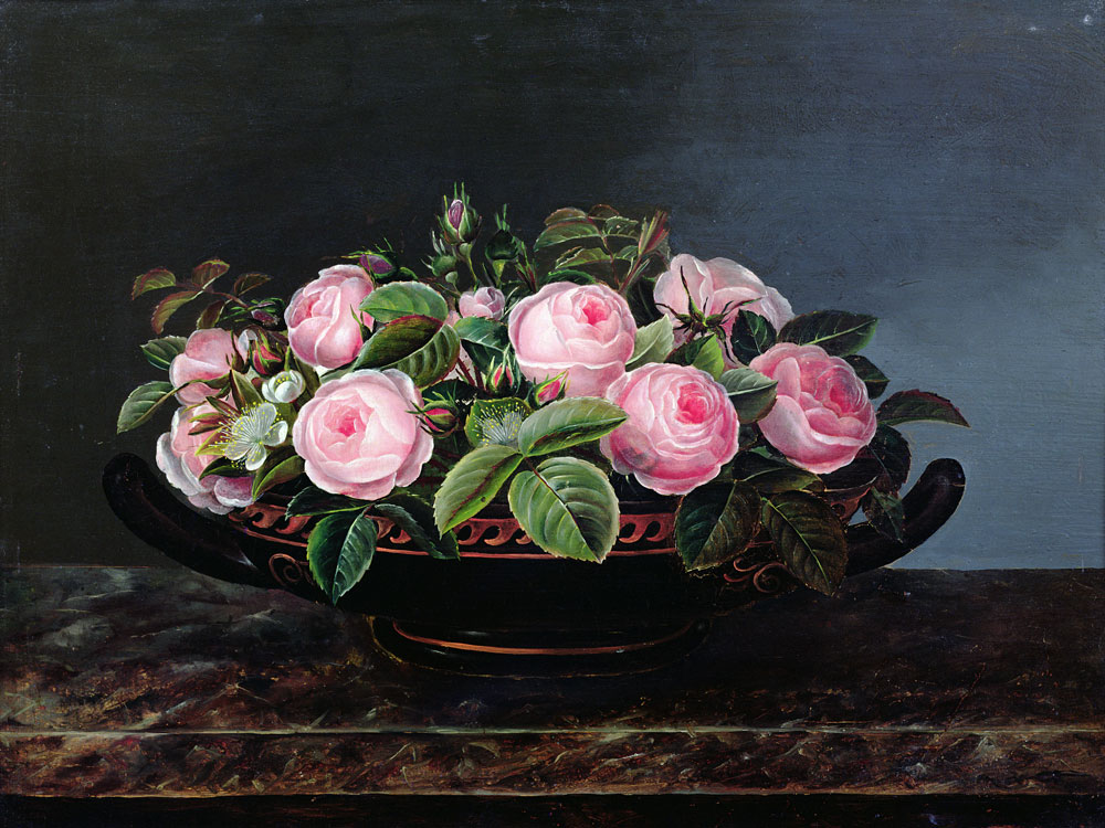Still Life of Pink Roses from Johan Laurentz Jensen