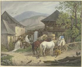 Schneid- und Mahlmühle im Stickelberger Tal unweit der Wienerischen Neustadt an der ungarischen Gren