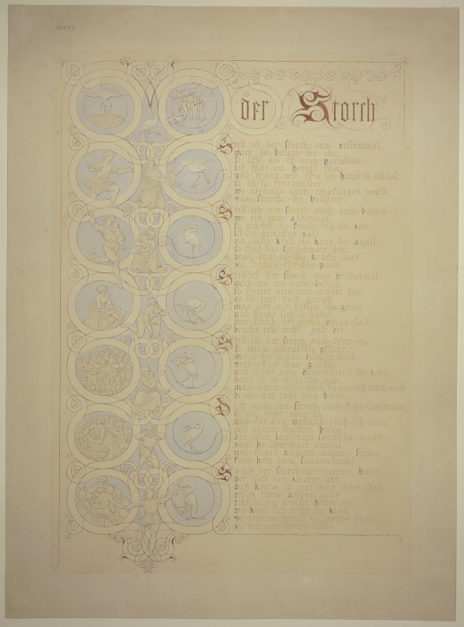 Das Gedicht vom Storchen mit Randzeichnungen from Johann Baptist Scholl d. J.