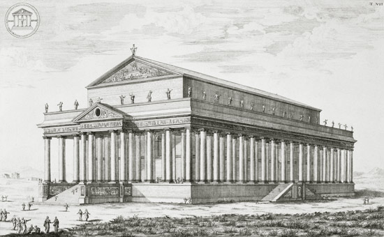 The Temple of Diana at Ephesus, Turkey, from 'Entwurf einer historischen Architektur' from Johann Bernhard Fischer von Erlach