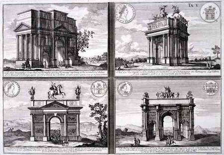 The Triumphal Arch of Catulus and Marius at Orange, The Arch of Domitian, the Arch of Drusus and the from Johann Bernhard Fischer von Erlach