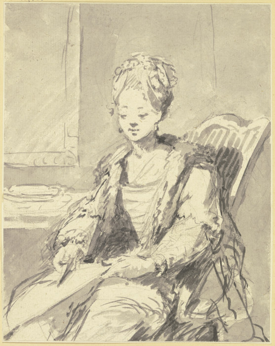 Dame, auf einem Stuhl sitzend from Johann Emanuel Goebel