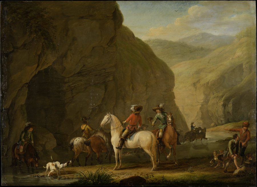 Mountain Landscape with a Hunting Party from Johann Georg Pforr