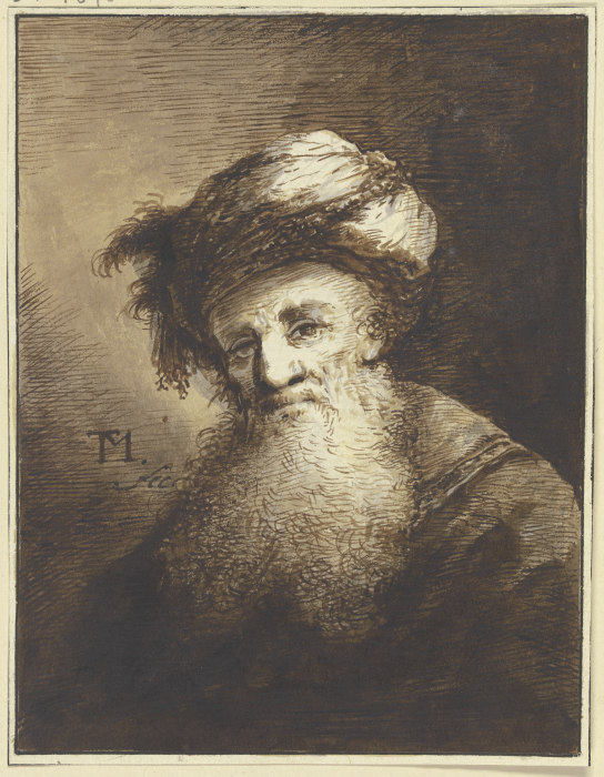 Bärtiger Mann mit einem Turban from Johann Georg Trautmann