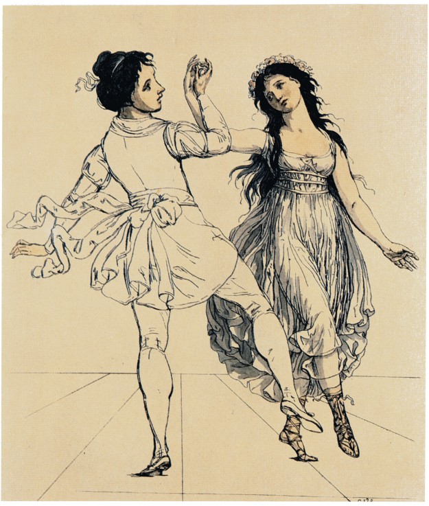 The dancing couple Maria and Salvatore Viganò from Johann Gottfried Schadow