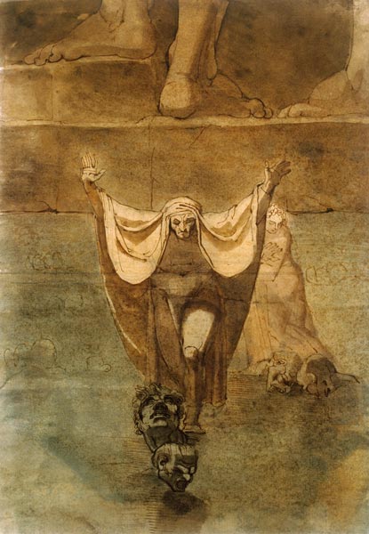 Dante and Vergil on the ice of the Kozythos from Johann Heinrich Füssli
