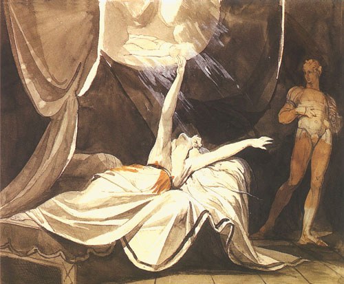 Kriemhilde sees dead Siegfried in dream from Johann Heinrich Füssli