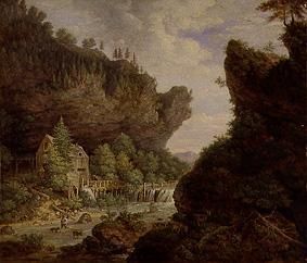 Mill at the mountain stream. from Johann Jakob Dorner d.J.