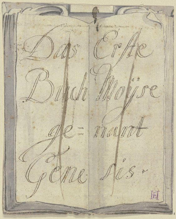 Aufgeschlagene Bibel (Titelblatt) from Johann Jakob von Sandrart