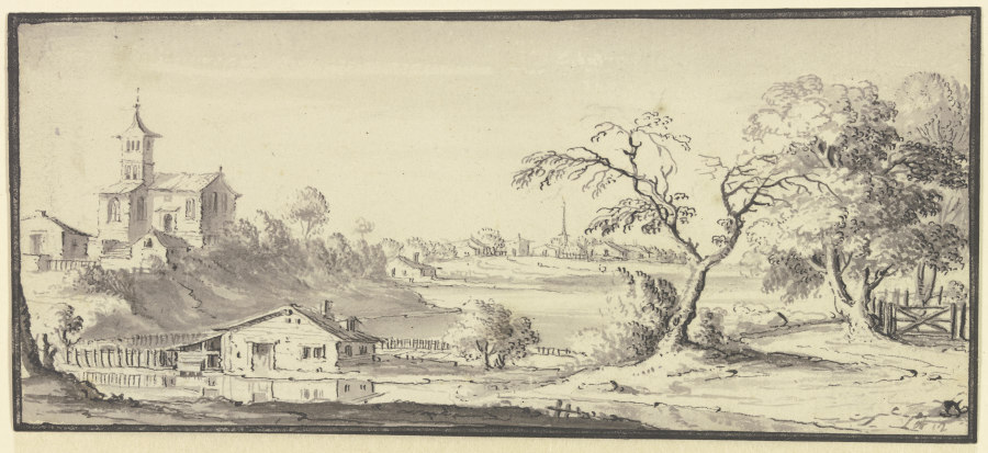 Landschaft mit einem Fluß from Johann Ludwig Aberli