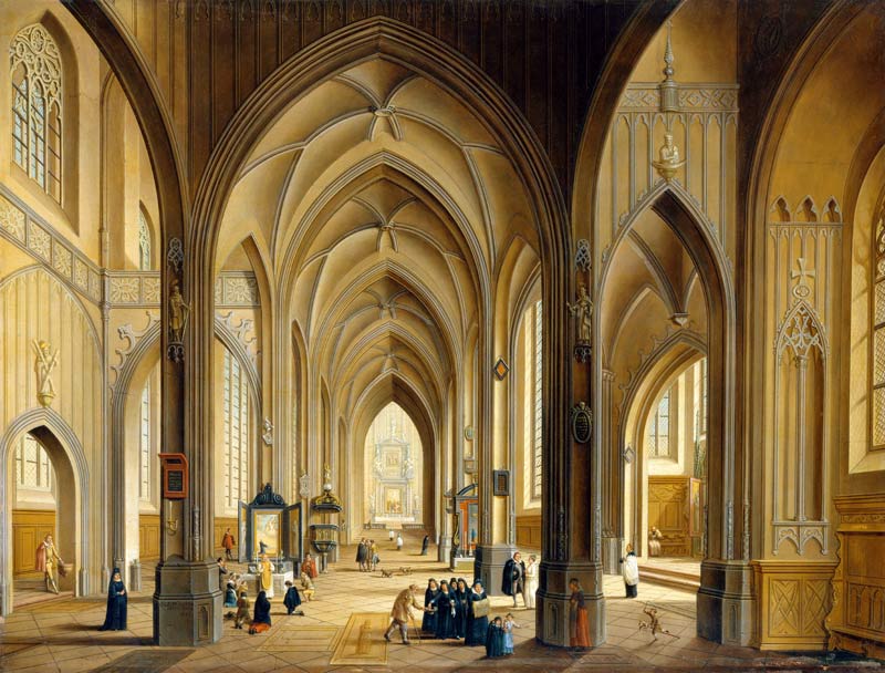 Interior of a Gothic Church from Johann Ludwig Ernst Morgenstern