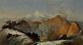 The crater of the volcano Colima. from Johann Moritz Rugendas