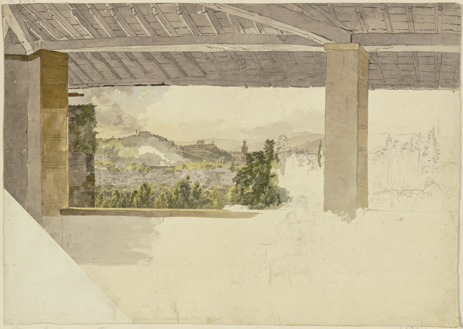 Ansicht von Florenz von einer Loggia außerhalb der Porta Ramona aus from Johann Nepomuk Rauch
