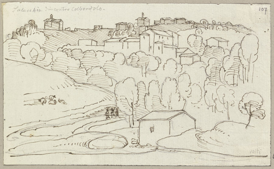View on Colbordolo from Johann Ramboux