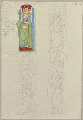 Detailansicht des Chorfensters im Dom von Arezzo, vermutlich eine deutsche Arbeit aus dem 15. Jahrhu