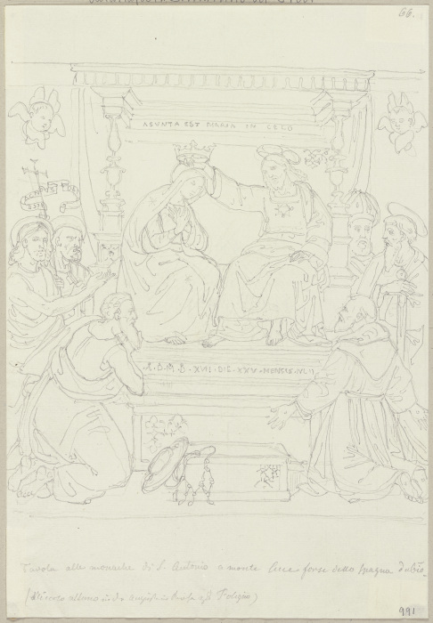 Die Krönung Mariens, nach einer Tafel in SantAntonio a Monteluce bei Perugia (?) from Johann Ramboux