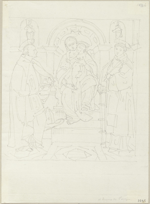 Die thronende Madonna mit Kind, der heilige Laurentius und ein heiliger Bischof, in San Lorenzo in P from Johann Ramboux