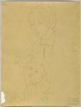 Eine Frau mit einem kleinen Jungen (Magia di Battista Ciarla, die Frau Giovanni Santis, und ihr Sohn