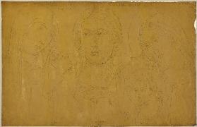 Klara von Assisi, Erzengel Michael und Maria mit dem Jesuskind, nach verschiedenen Wandmalerein (?)