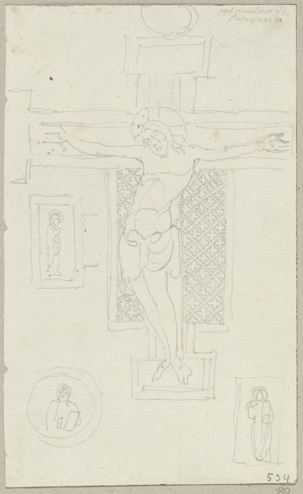 Kruzifix aus Holz auf dem Camposanto außerhalb von Bologna from Johann Ramboux