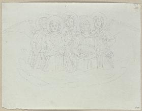 Musizierende Engel, aus einer Maestà zwischen Spello und Foligno
