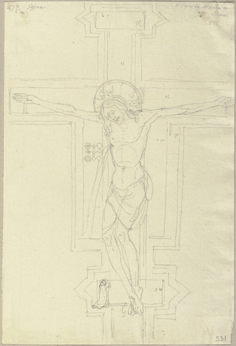 Nach einem Kruzifix aus Holz, in der Servitenkriche zu Siena, von Segna, dem Vater Duccios (?) from Johann Ramboux