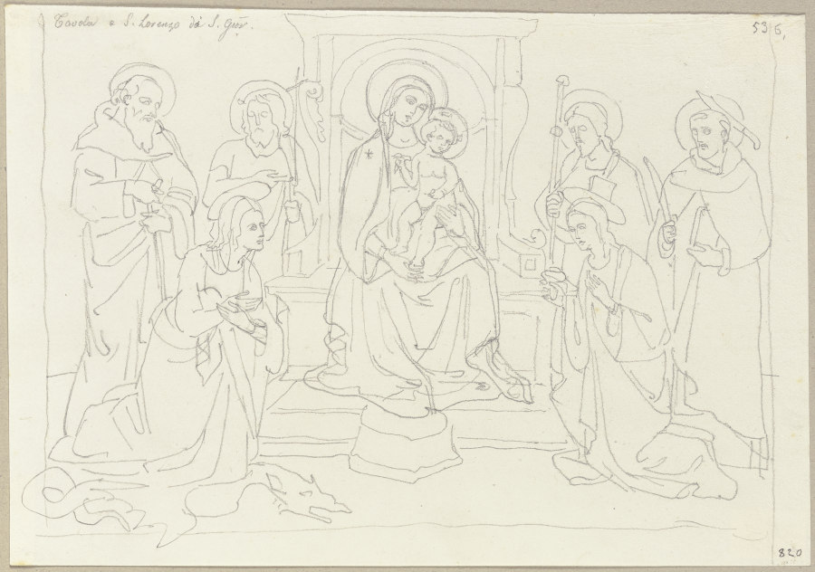 Thronende Madonna mit Kind, Petrus von Verona und anderen Heiligen in San Lorenzo zu San Giovanni Va from Johann Ramboux