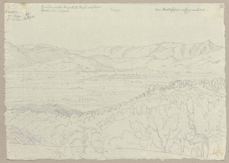 Umbrier Tal in dessen Mitte Foligno liegt, mit vielen Villen und Castellen from Johann Ramboux