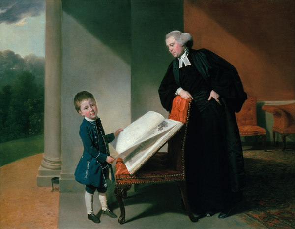 Portrait of Reverend Randall Burroughs with his son Ellis from Johann Zoffany