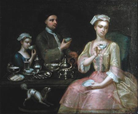A Family of Three at Tea from Johann Zoffany
