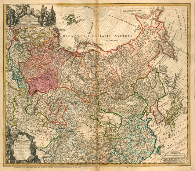 Map of Russia (From: Imperii Russici et Tartariae universae tam majoris et Asiaticae quam minoris et from Johann Baptist Homann
