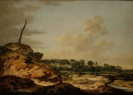 Landscape with sportsman and distant view of Middleburg from Johannes Goedaert