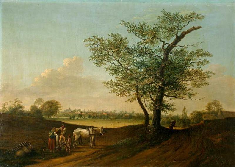 Landschaft mit einem einsam stehenden Baum   - nicht online - kleine Datei ! from Johann Friedrich Morgenstern
