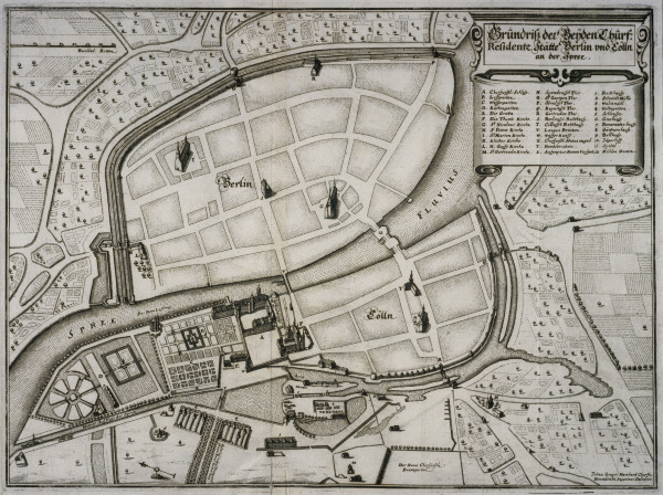 Berlin, layout plan 1650 from Johann Georg Memhardt