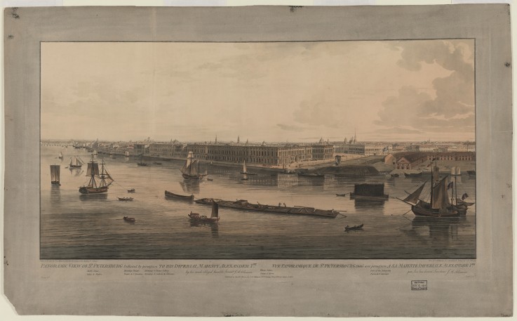 Panoramic view of Saint Petersburg from John Augustus Atkinson