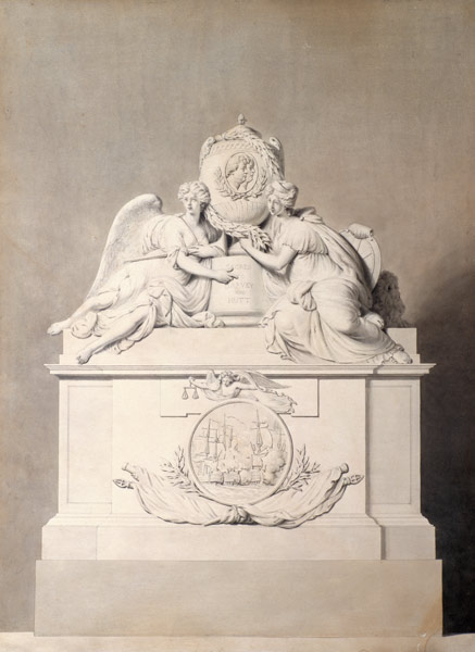 Design for the Monument to Captains Harvey and Hutt in Westminster Abbey from John Bacon
