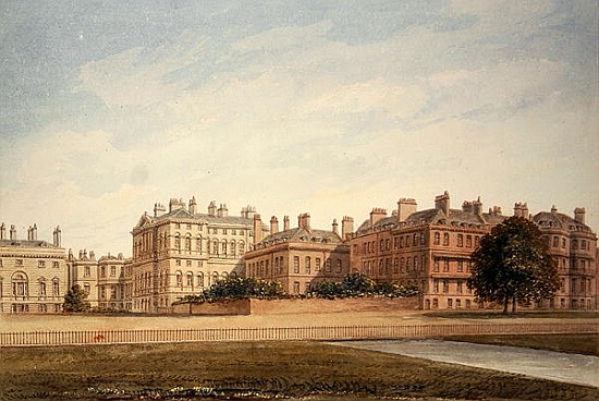 The Treasury and houses in Downing Street from St. James''s Park from John Buckler