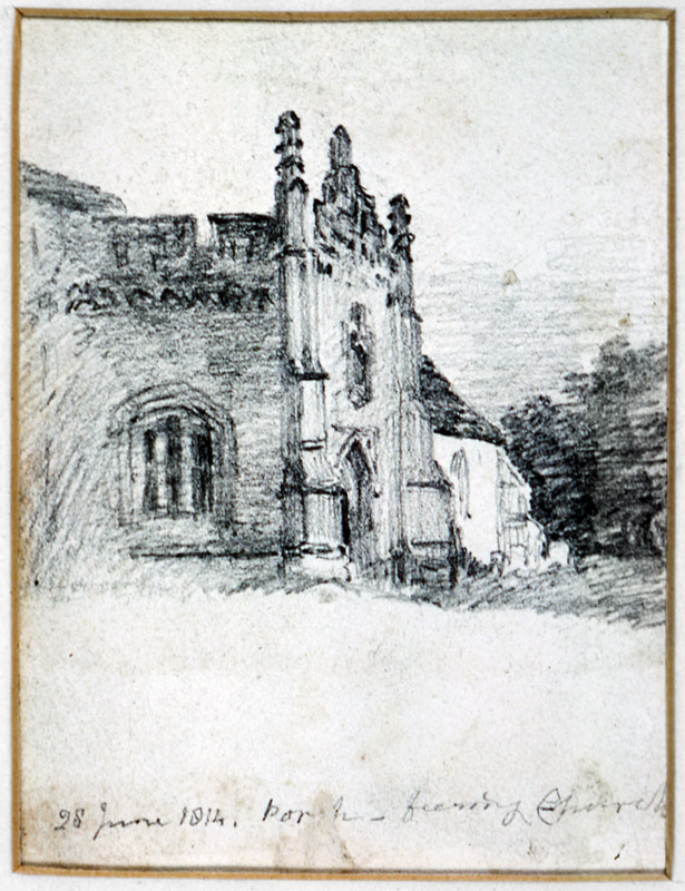 Porch of Feering Church, 28th June from John Constable