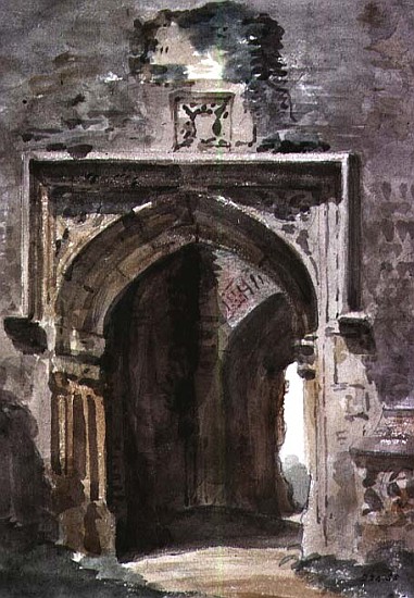 East Bergholt Church: South Archway of the Ruined Tower from John Constable