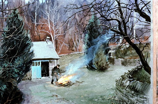 Lakeland Bonfire, 1996 (gouache)  from John  Cooke