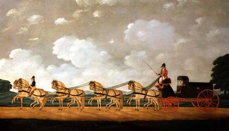 His Majesty's Forgon with a Team of Eight Roans on the Road from John Cordrey