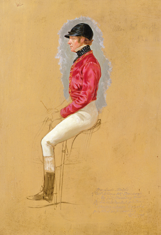 Portrait sketch of Mr Allen McDonough for 'Steeple Chase Cracks' from John Frederick Herring d.Ä.