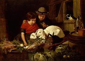 Children with rabbits from John Frederick Herring d.Ä.