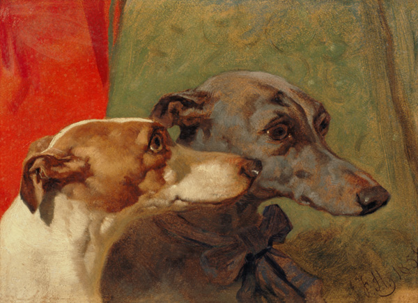 The Greyhounds 'Charley' and 'Jimmy' in an Interior from John Frederick Herring d.Ä.
