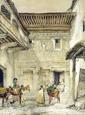 Court of the Mosque (Patio de la Mesquita), from 'Sketches and Drawings of the Alhambra', 1835 (lith from John Frederick Lewis