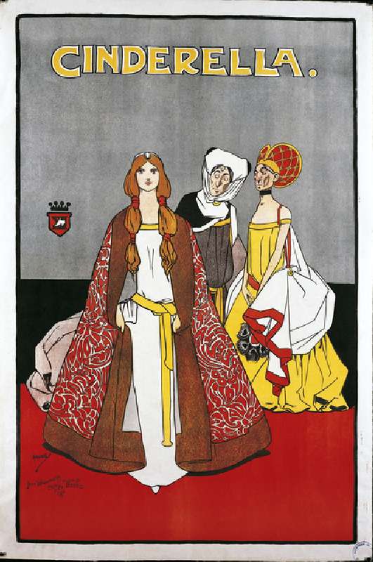 Cinderella, 1900 (colour litho) from John Hassall