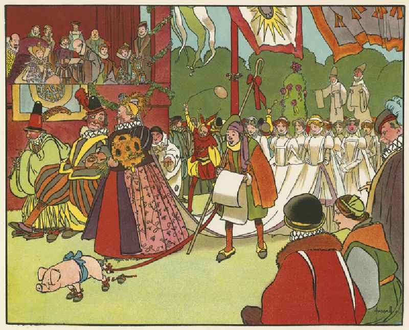 The revels at Kenilworth (colour litho) from John Hassall
